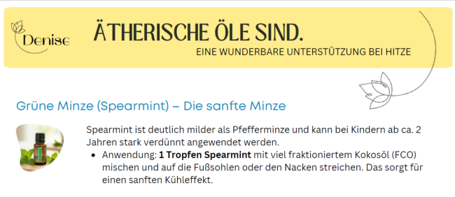 DoTerra - Praktische Tipps für heisse Tage